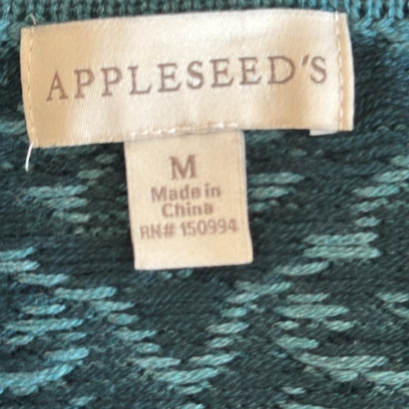 Appleseed’s Green Nordic Inspired Soft Zip Front Cardigan Size Medium - Picture 9 of 13